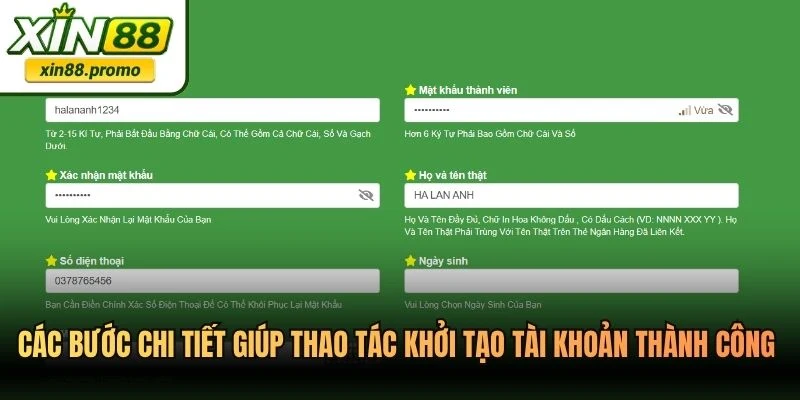 Các bước chi tiết giúp thao tác khởi tạo tài khoản thành công tại nhà cái