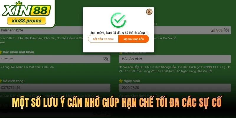Một số lưu ý cần nhớ giúp hạn chế tối đa các sự cố không đáng có tại XIN88