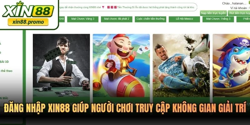 Đăng nhập XIN88 giúp người chơi truy cập không gian giải trí đỉnh cao